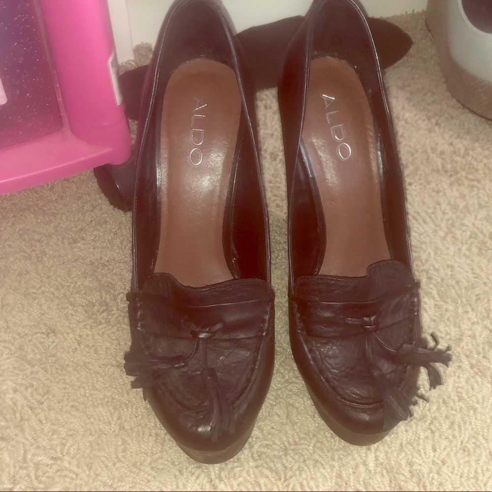 Black Aldo Wedges